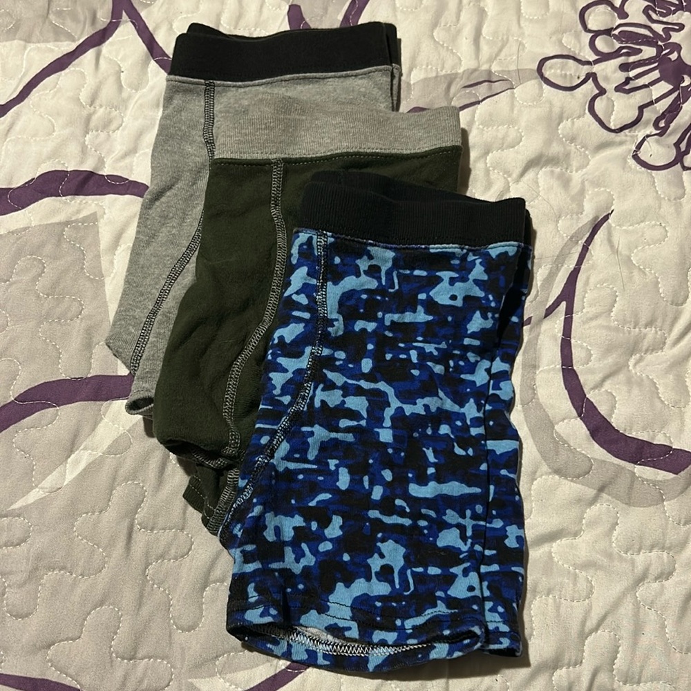Boys Gray Green and Blue Boxer Briefs